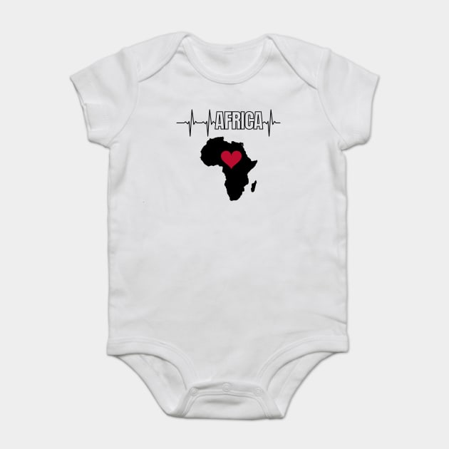 Africa Love, Africa Heartbeat, Heart Baby Bodysuit by UrbanLifeApparel